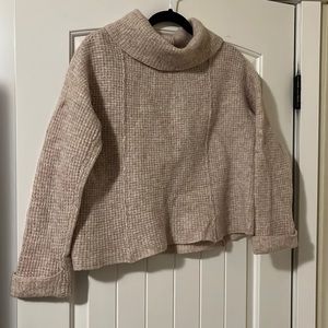 Free People Turtleneck Sweater Wool Cream Size Medium